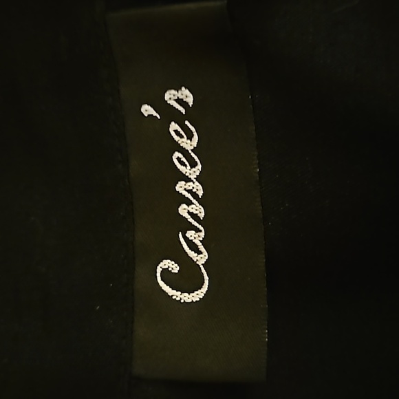 VTG CASSEE'S Black Satin Metallic Button Down Long Sleeve Dress Shirt - Picture 5 of 7